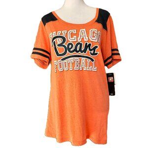 NWT Chicago Bears NFL Team Apparel T-Shirt Ringer Tee Womens Sz L Football Fan